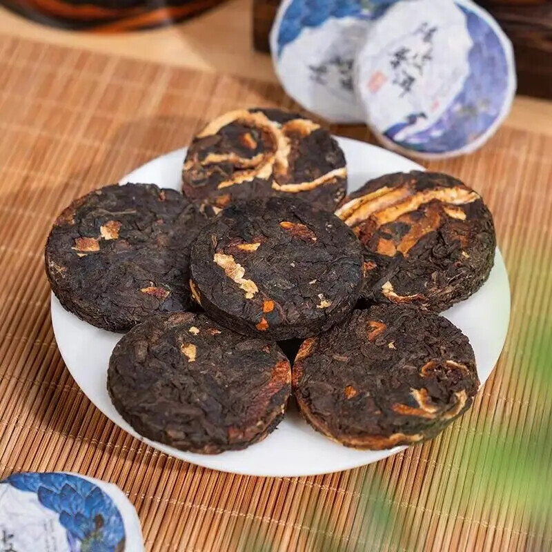 Orange Peel Puer Mini Tea Cake Gan Pu Cha Fermented Chenpi Puer Tea Cake