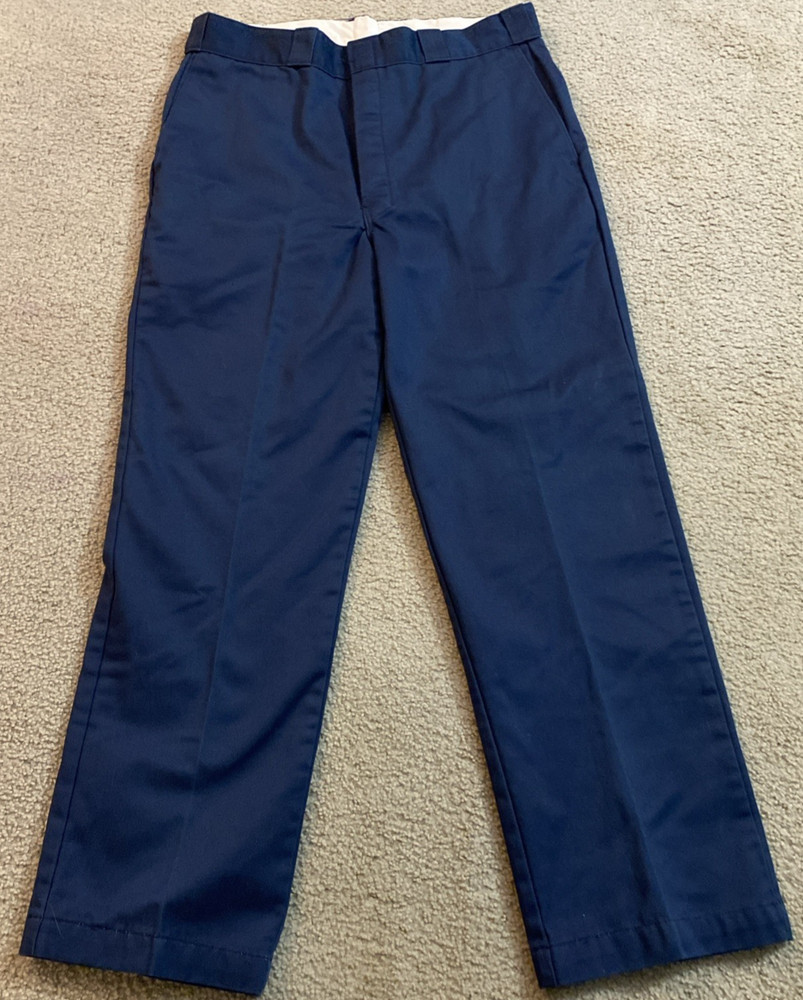 Vintage 70s LL Bean Mens 36x31 Chamois Cloth Lined Wide Leg Work Pants Blue USA
