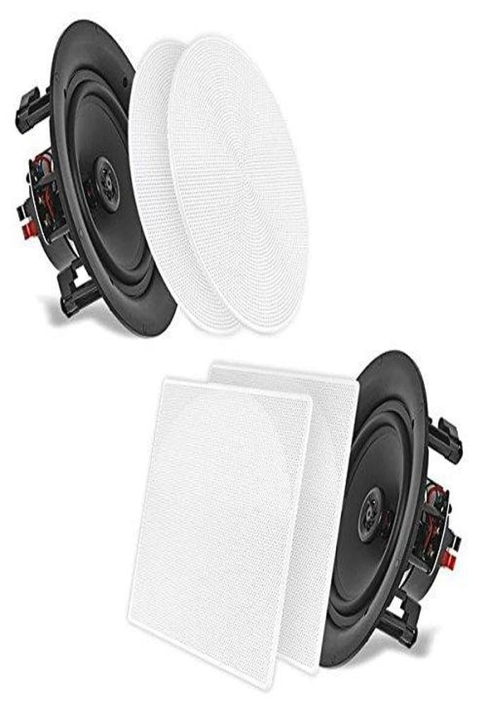 Pyle 6.5” 2-Way Midbass Speakers - Pair of In-Wall/In-Ceiling Woofer Speaker...