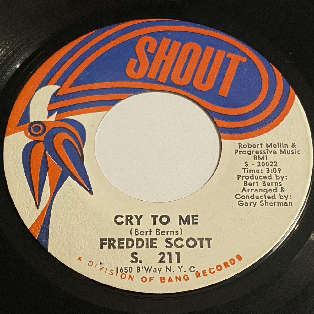 Freddie Scott: Cry To Me / No One Could Ever Love You 45 - Shout - Soul