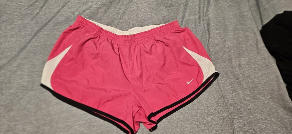Nike Mesh Lined Drawstring  Running Shorts Pink/White Women’s L