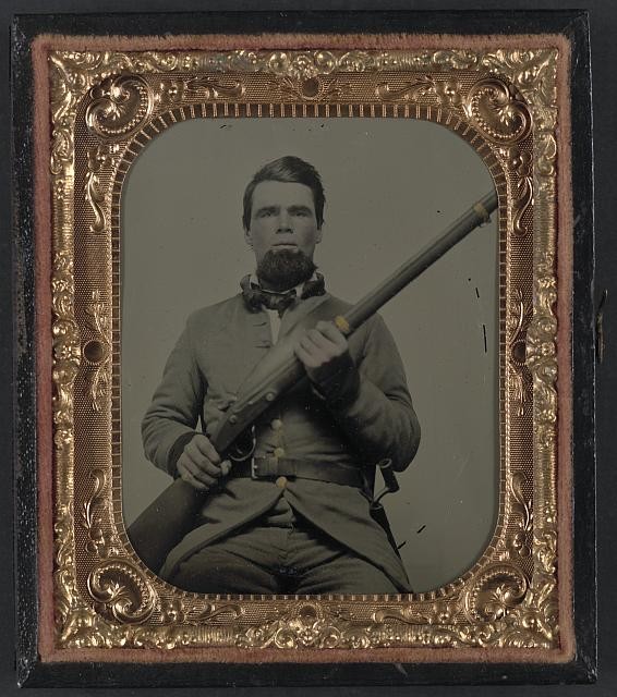 Unidentified Soldier,Confederate Uniform,Musket,American Civil War,1861-1865