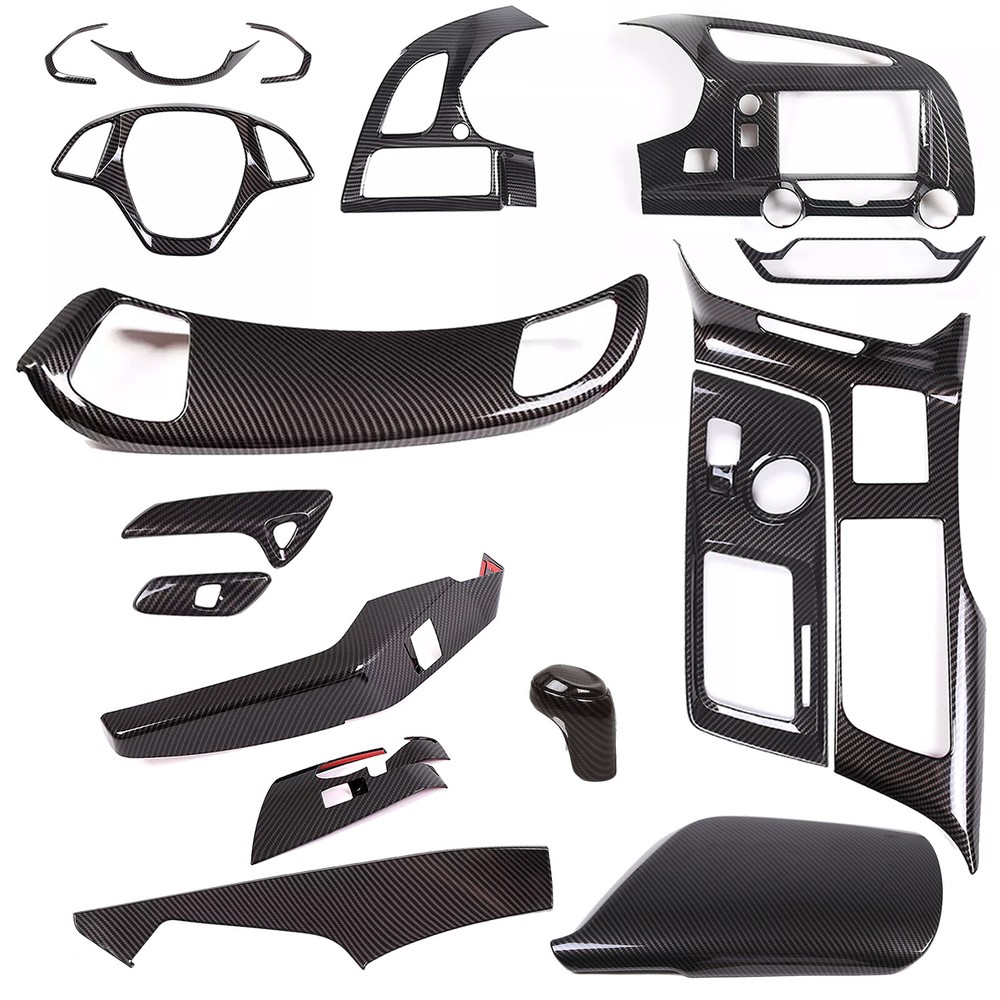 ABS Carbon Fiber Interior Trim Cover for Corvette C7 2014-2019 Dash & Console-image
