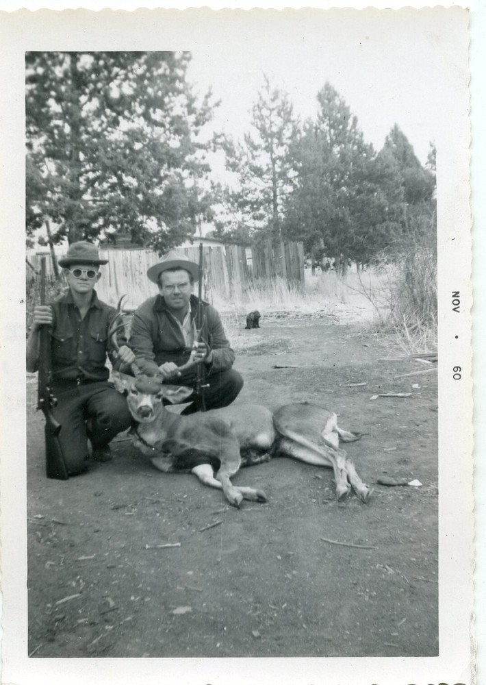Men Hunters & Bagged Deer Vintage 1960 Snapshot Photo Hunting