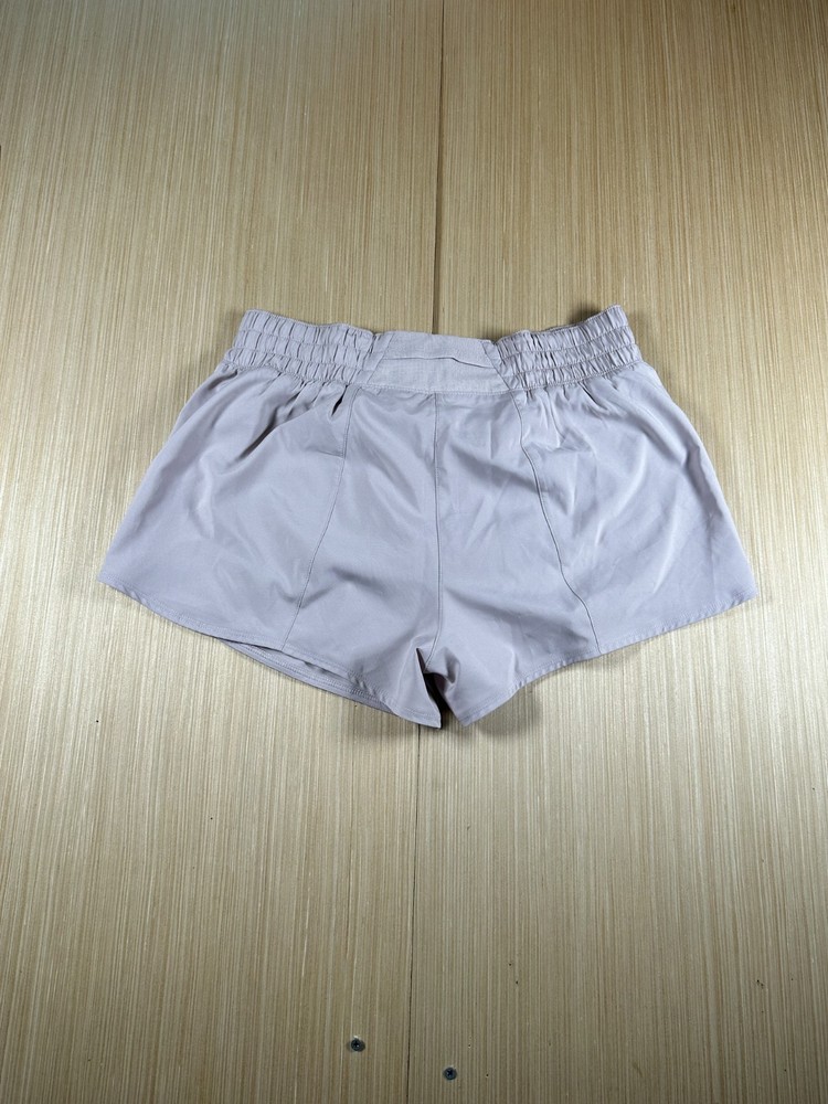 Nike Dri Fit Hotty Hot Shorts Womens Medium Gray Logo Brief Lined Loose Fit