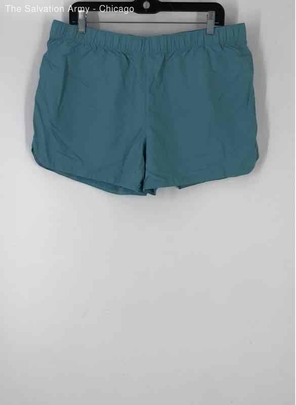 Columbia Womens Teal Elastic Waist Activewear Athletic Shorts Size Large