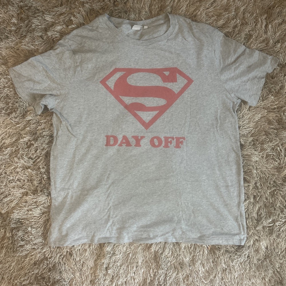 Superman Grey Day Off Tshirt Men's Size XL Graphic Tee