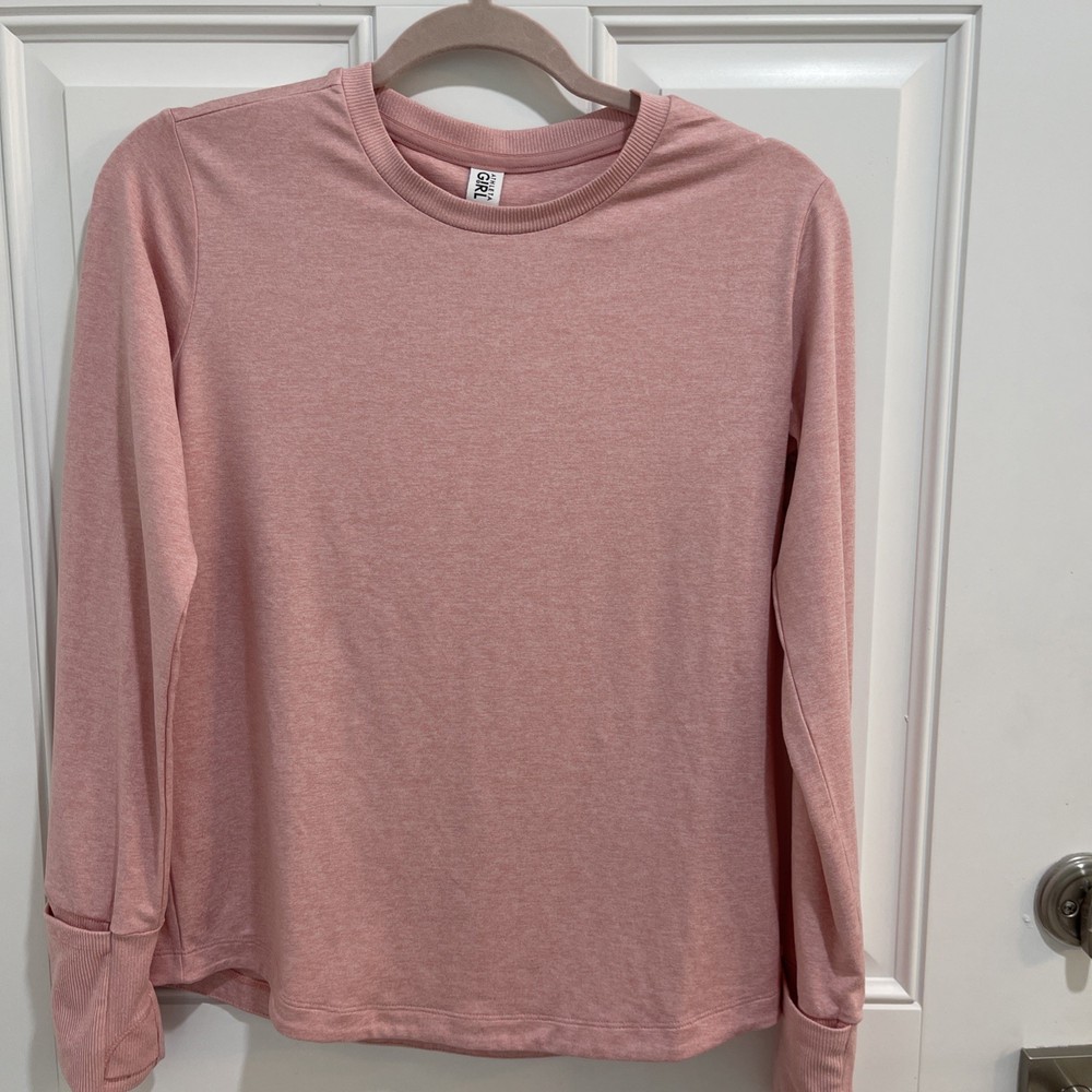 Athleta Girls Light Peach Long Sleeve Crew Neck Size XL 14