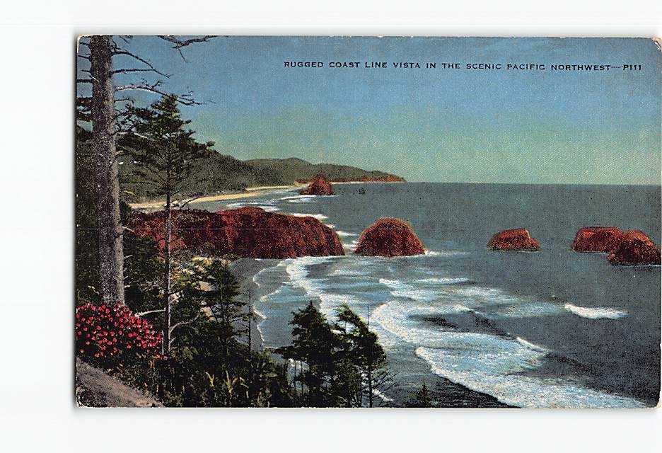 Postcard Rugged Coast Line Vista In The Scenic Pacific Northwest USA