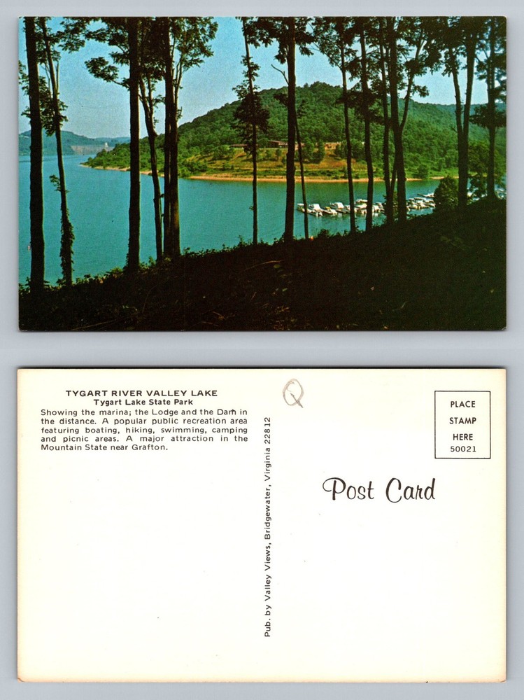 Grafton, WV-West Virginia, Tygart Lake State Park River Valley Vintage Postcard