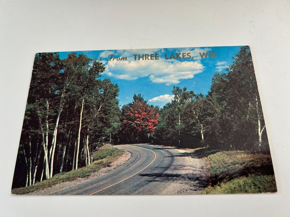 Greetings from Three Lakes Wisconsin Postcard
