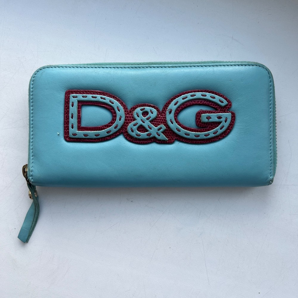 Dolce Gabbana Leather Wallet Big Logo Women's
