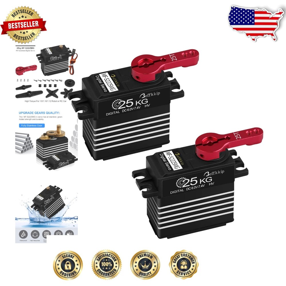25KG Digital Servo Motor Set - High Torque, Waterproof for RC Cars & Robots
