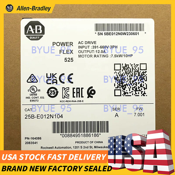AB 25B-E012N104 Allen Bradley 25B-E012N104 /A PowerFlex525 AC Drive 600V 12A