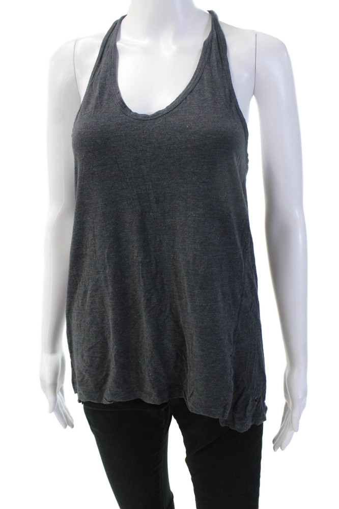 Lululemon Women Sleeveless Basic Tank Dark Gray Cotton Blend Round Neck Size 6Free Shipping in US $100+ Orders | $6.95 Orders Below