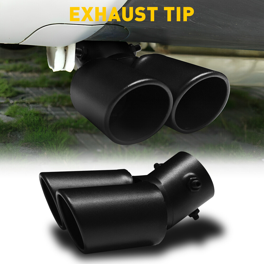 1*Car Rear Exhaust Pipe Tail Muffler Tip Matte Black Stainless Steel Accessories