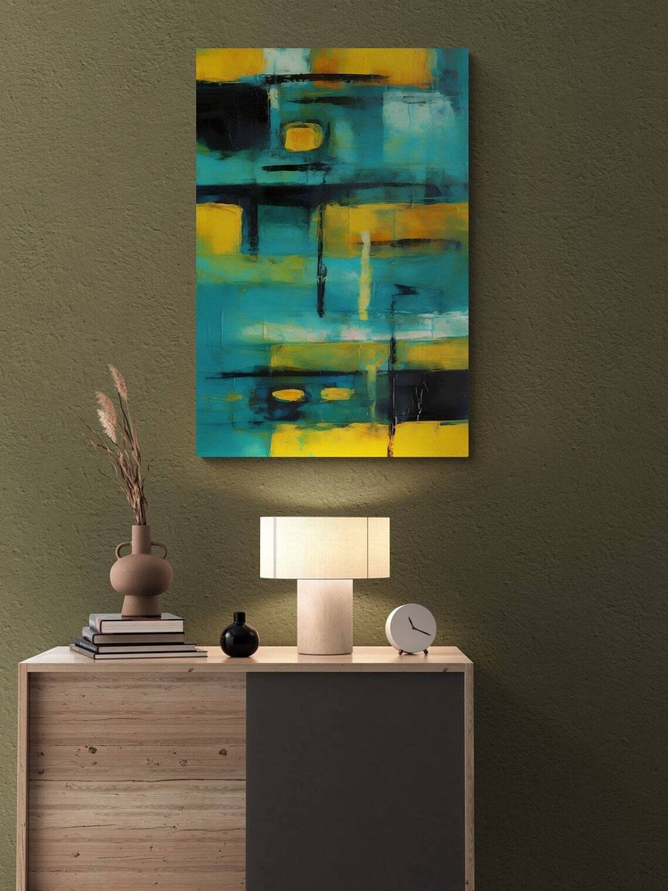 Green Yellow Mark Wall Art Canvas Unframed Print Art