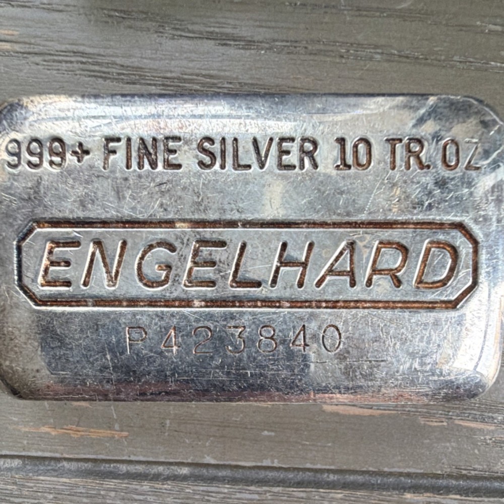 Engelhard 10 oz .999 Fine Silver Bar Bullion Ingot Serial P423840