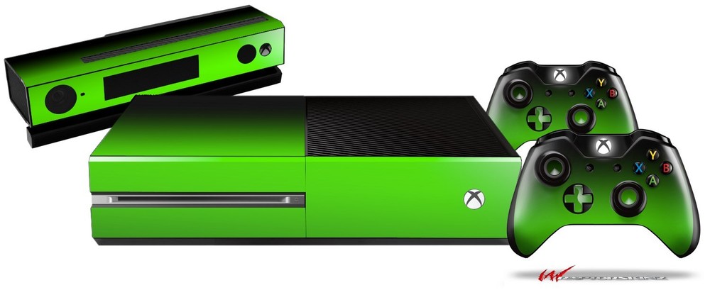 Smooth Fades Green Black Skin Set fits XBOX One Console Controllers