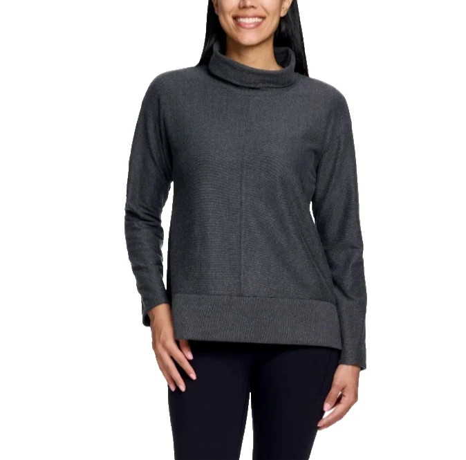 Avalanche Women Plus Size XXL Gray Cowl Neck Long Sleeve Pullover SweatShirt NWT