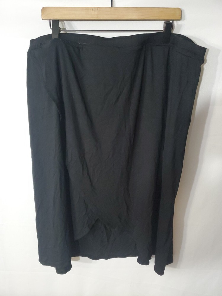 Chico’s Skirt Women's Size 4/2XL Black Asymmetrical A-Line Elastic Waist Stretch