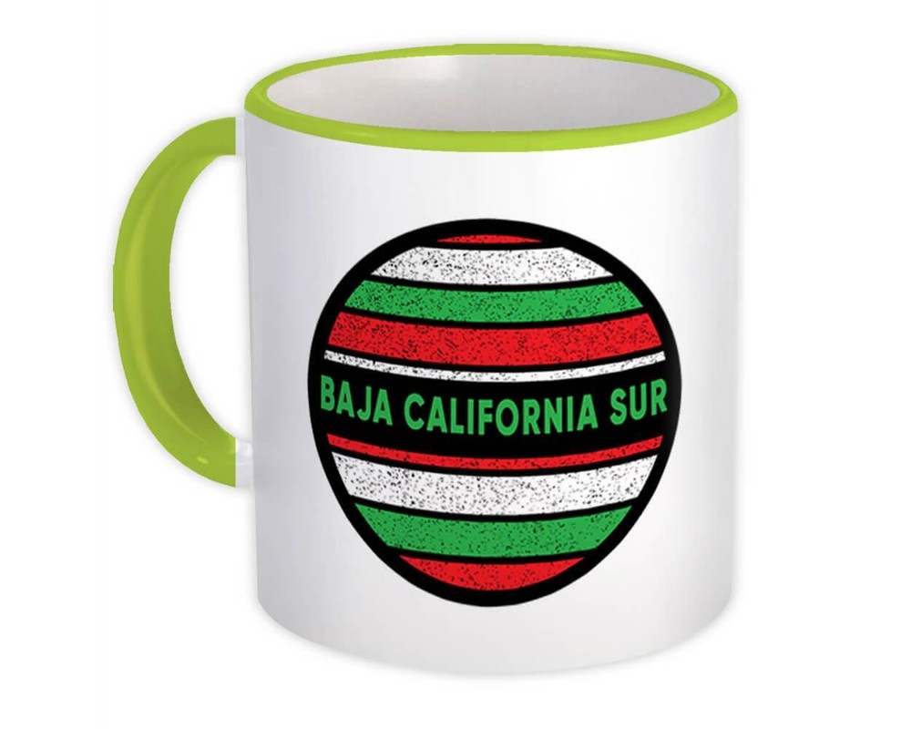Gift Mug : Baja California Sur Mexico Distressed Circular Mexican Expat Country