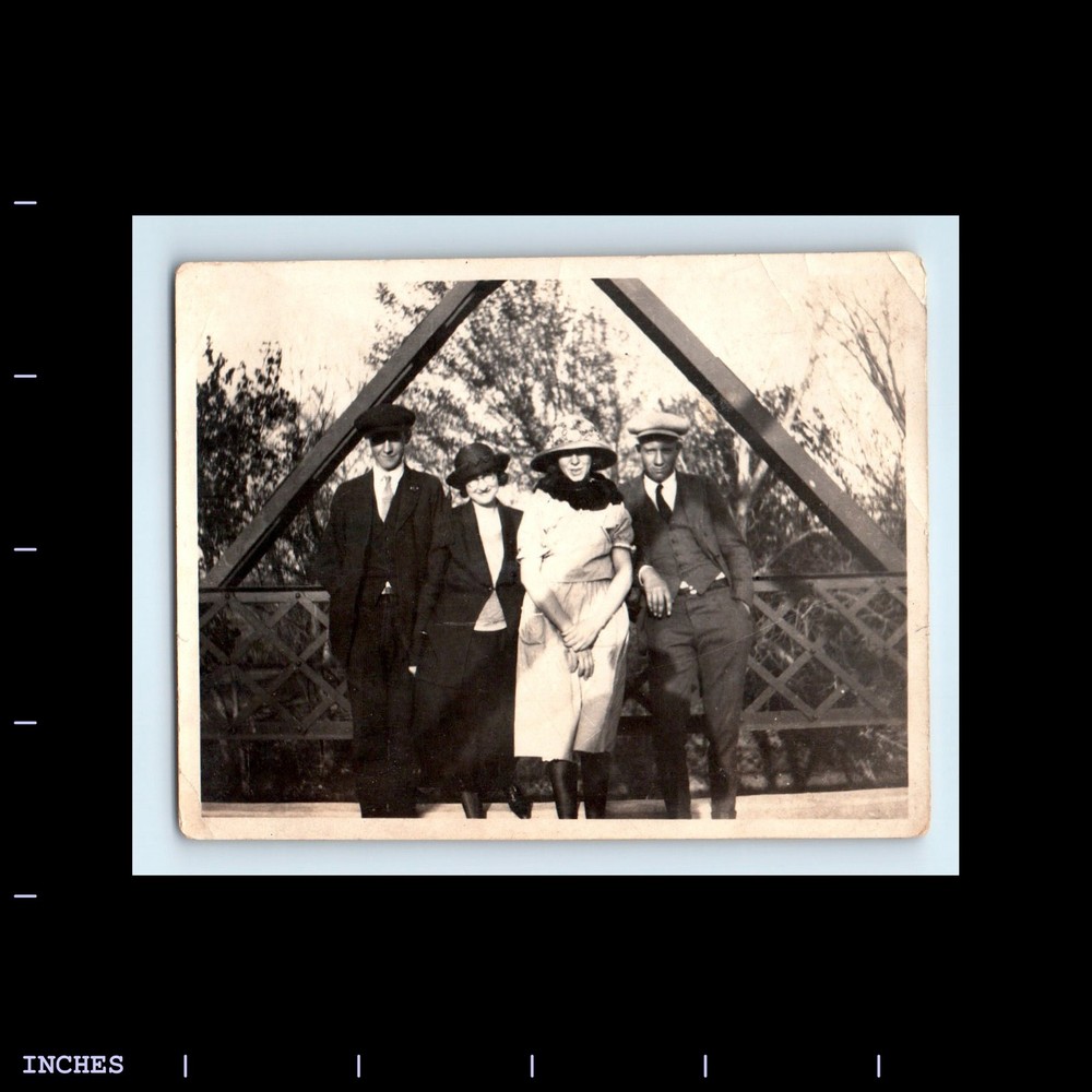 Old Vintage Photo MEN WOMEN ON BRIDGE SPENCER OKLAHOMA