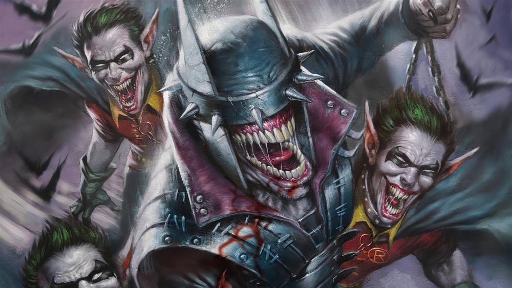 The Batman Who Laughs DC  Metal Art Print Comics Poster 8in x 12in Lot Up