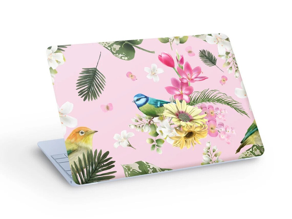 Elegant FLOWERS & Birds LAPTOP SKIN Decal Sticker - Custom Size