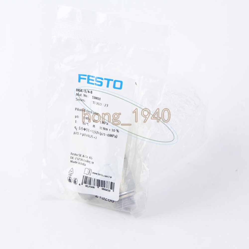 One FESTO check valve HGL-1/4-B 530031 New