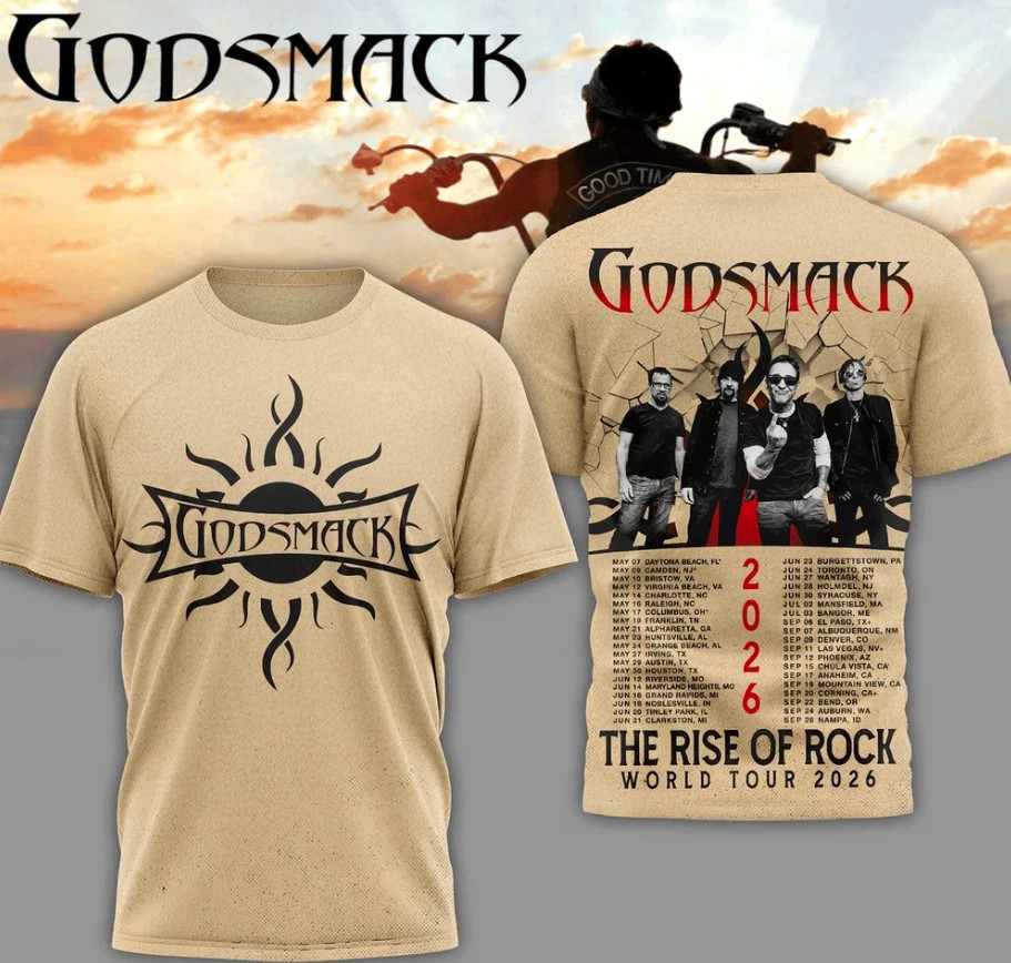 Godsmack 2026 The Rise Of Rock World Tour 3D AOP T-Shirt QA1939