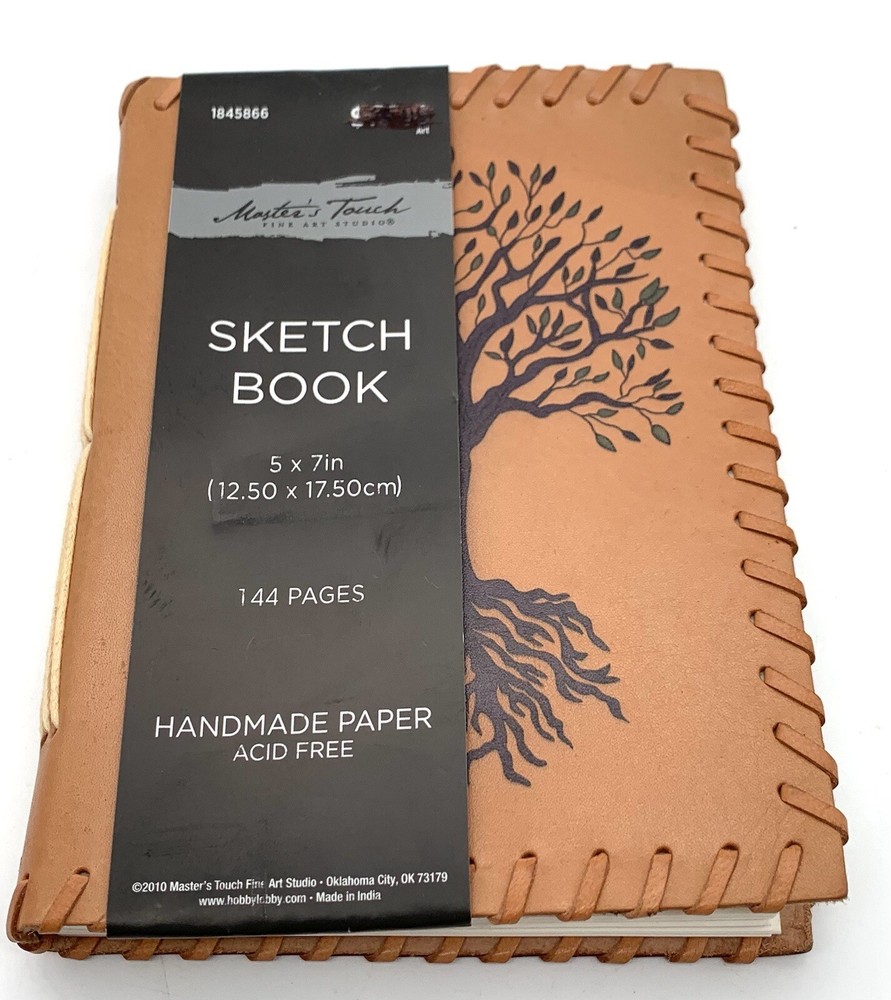 Leather Cover Sketchbook Acid Free Handmade Paper Master’s Touch Art Studio-image