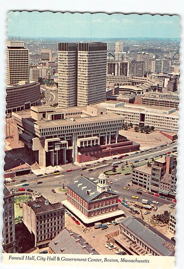 Postcard Faneuil Hall City Hall & Government Center Boston Massachusetts USA