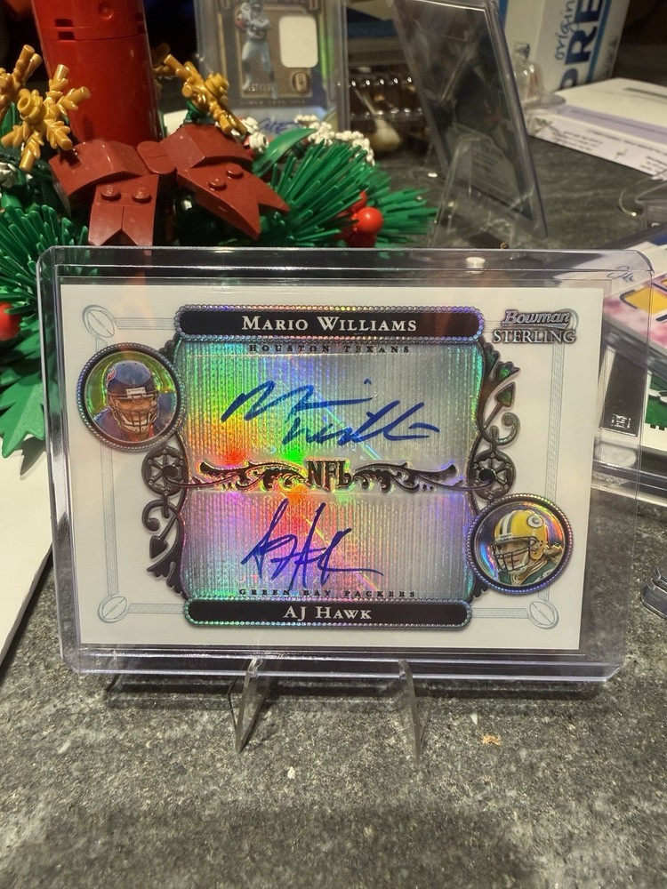 RARE DUAL REFRACTOR AUTO /300 2006 BOWMAN STERLING MARIO WILLIAMS & A.J. HAWK RC