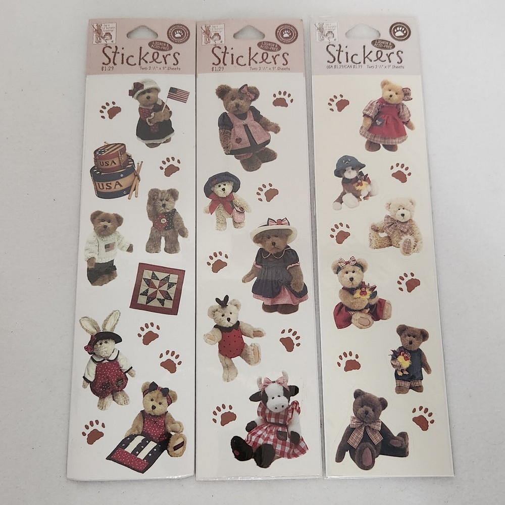 Vintage Boyd's Bear Lil' Sumptin Acid-Free Lignin Stickers Proud to Be SEALED Collectible-image