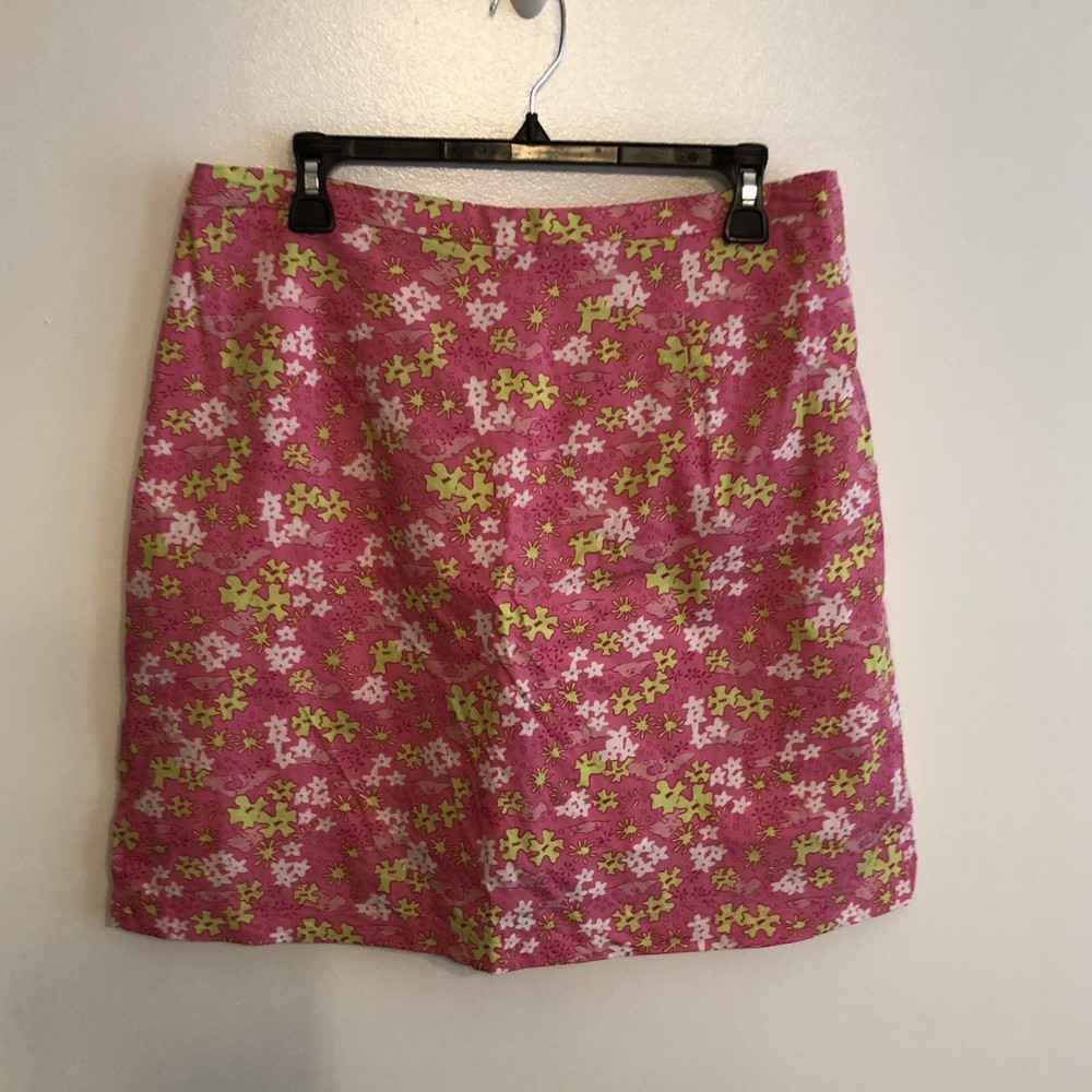 Cathy Daniels Hippo Floral Skort Stretch Beach Tropical Golf Women’s 14 Pink