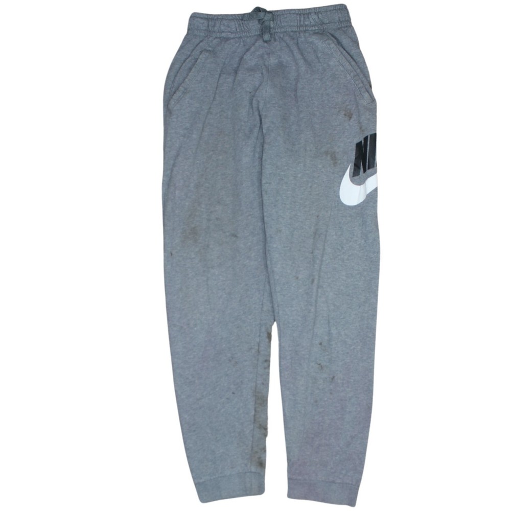 Nike Mens Joggers Grey Fleece Elastic Waist Big Swoosh Logo Cuffed Sweat XL