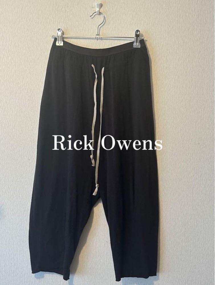 Rick Owens Saroual easy Pant Medium Mens drawstring Black From japan USED