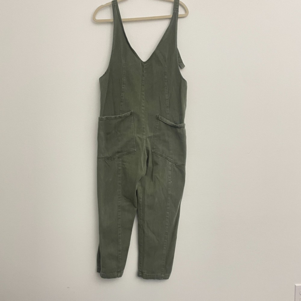 Talulah Overalls Women S Olive Green Pockets Denim Utilitarian Workwear Classic