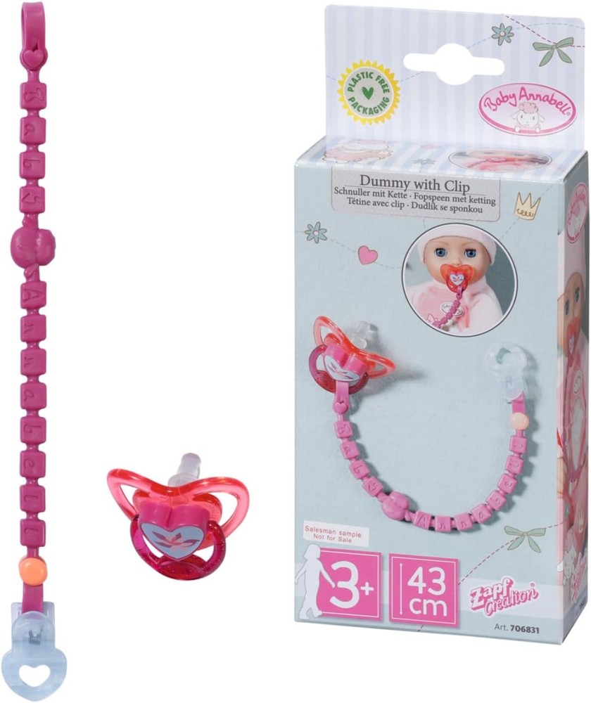 Baby Annabell Dummy with Clip 706831 - Original Accessory Designed for Dolls...