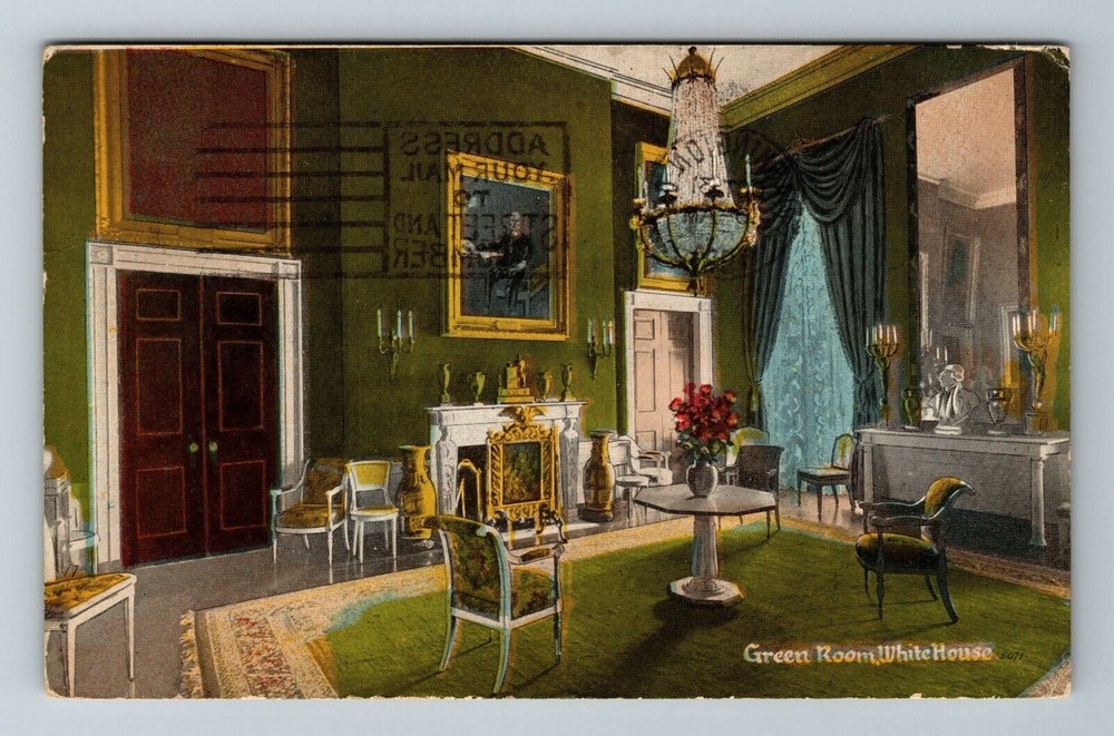 Washington DC-The Green Room The White House, Vintage Postcard