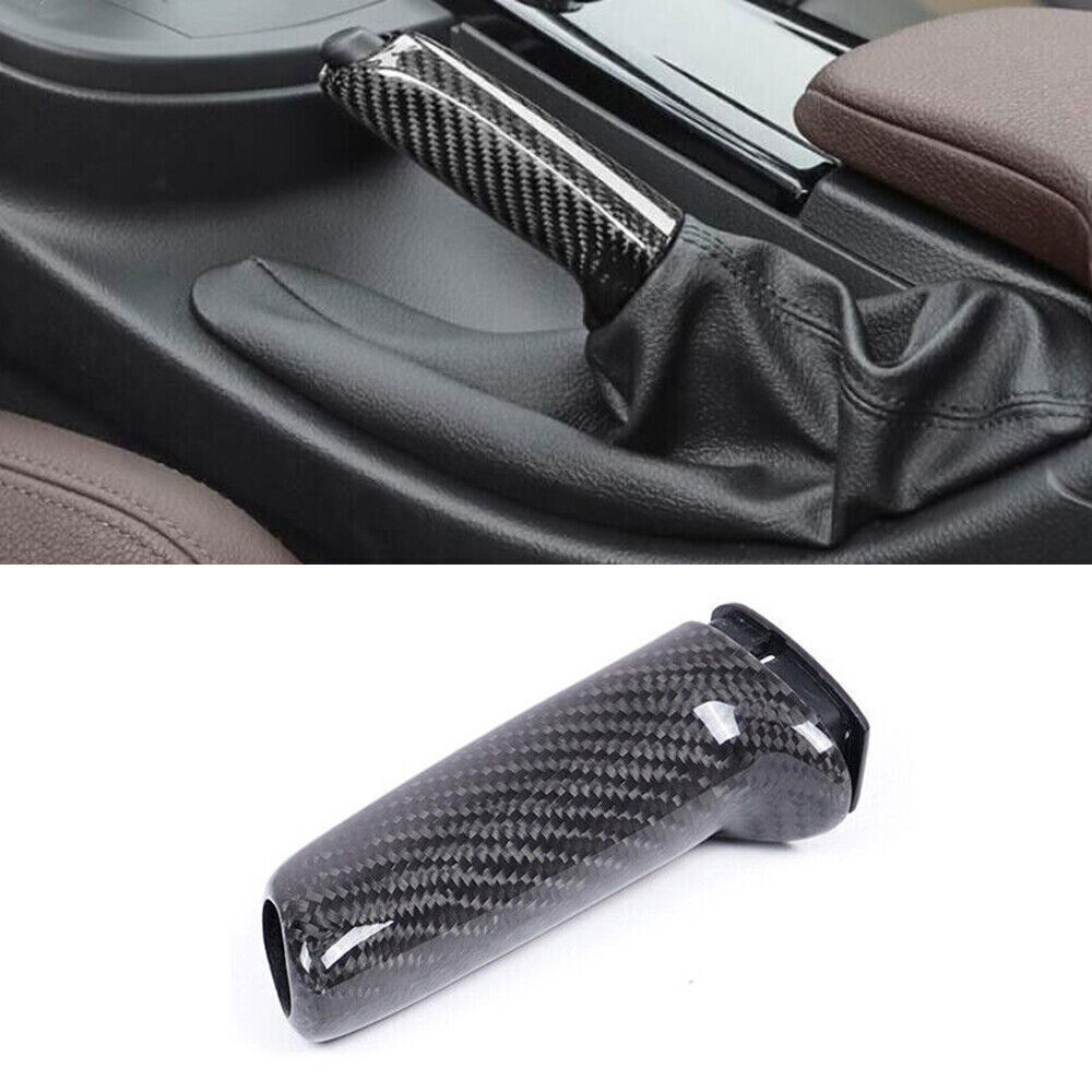 For BMW 5 Series 04-10 Dry Carbon Fiber Central Console Handbrake Cover Sticker