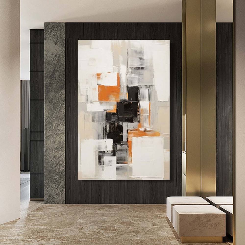 Modern Wall Art Canvas Painting Black White Hand Painted Decorative Large Size