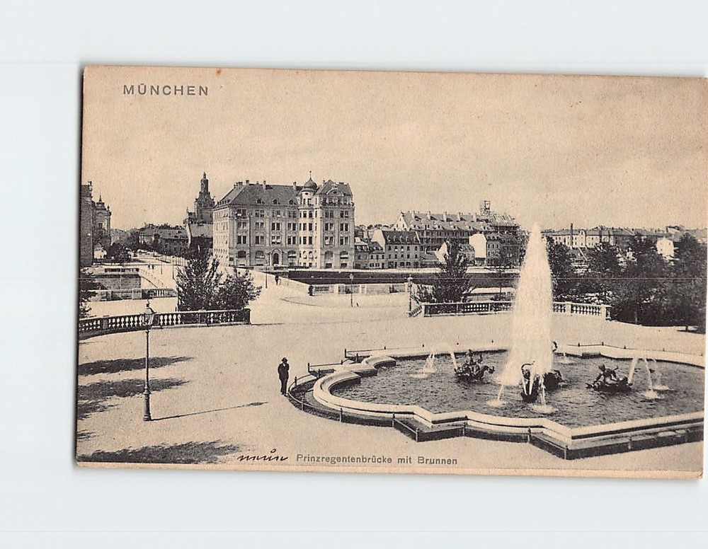 Postcard Prinzregentenbrücke Munich Germany