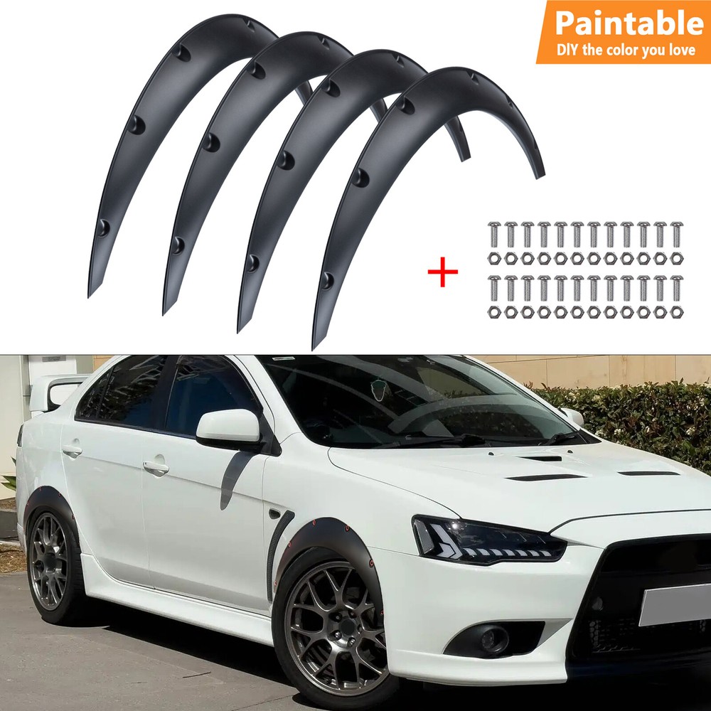 4PCS 89cm Universal Flexible Car Fender Flares Body Kit Wheel Extra Wide Firm.