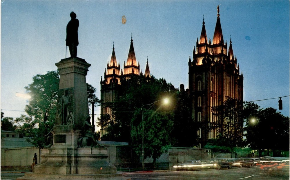 BRIGHAM YOUNG MONUMENT, SALT LAKE CITY, UTAH, Main Postcard