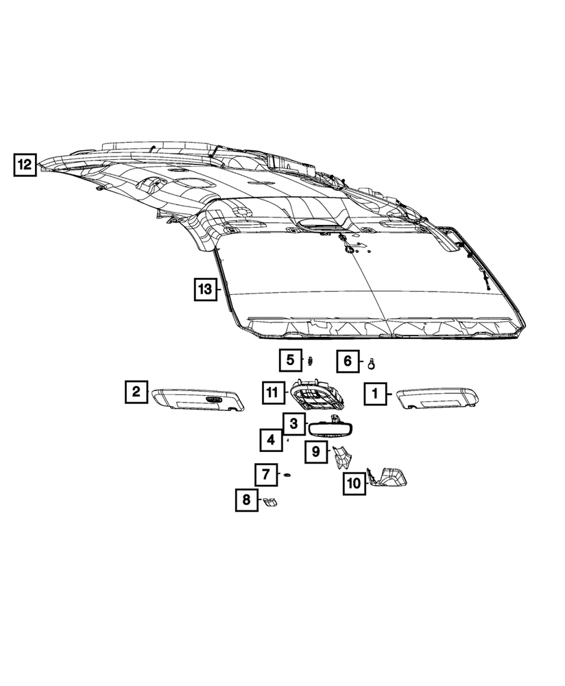 Genuine Mopar Overhead Console 1VS381L1AF