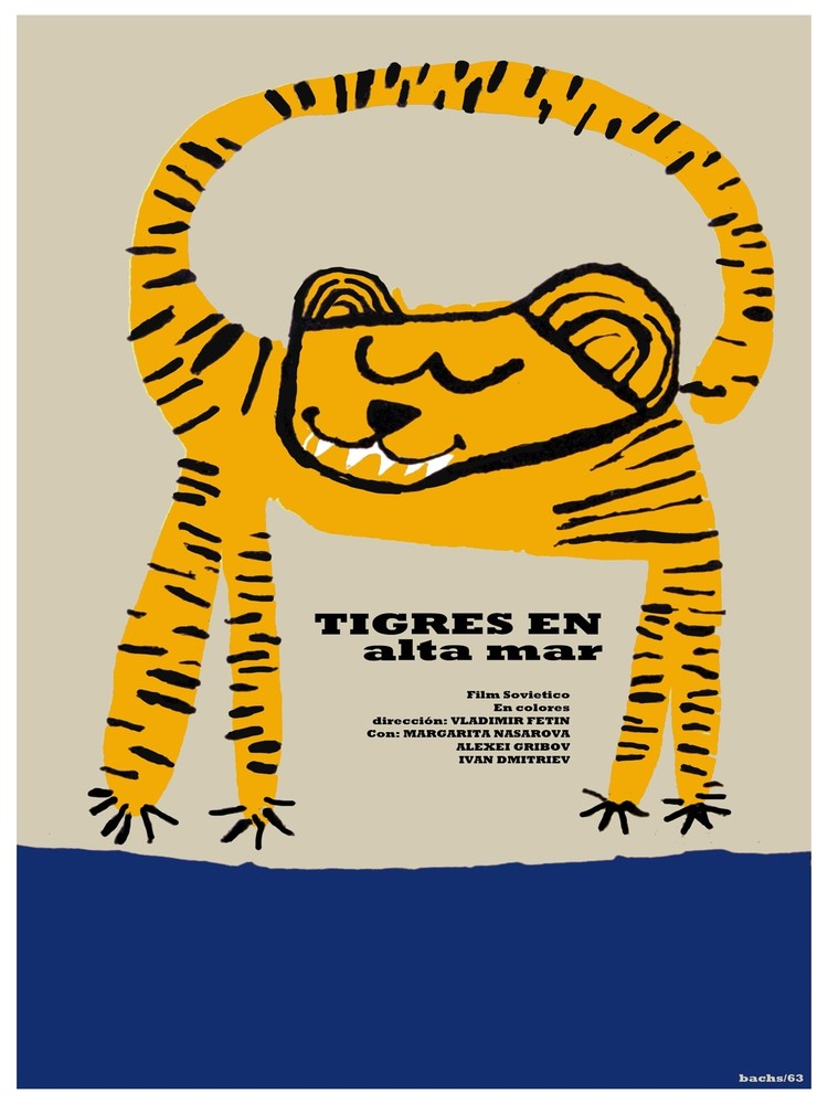 Tigres en alta mar, Tigers at sea Decor Poster.Graphic Art Interior design.3712