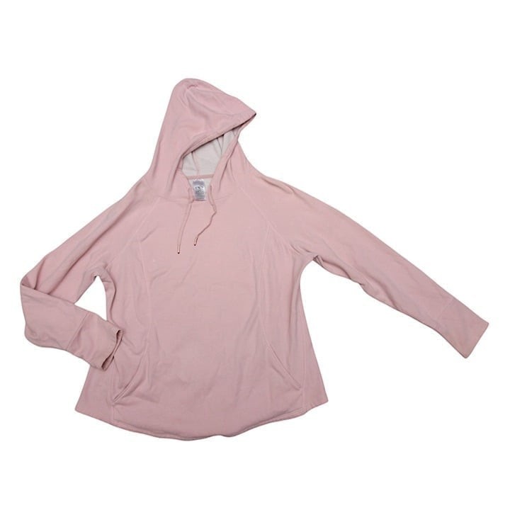 Women’s Light Pink Athletic Hoodie Pullover Sweatshirt Size XL Lightweight Casua