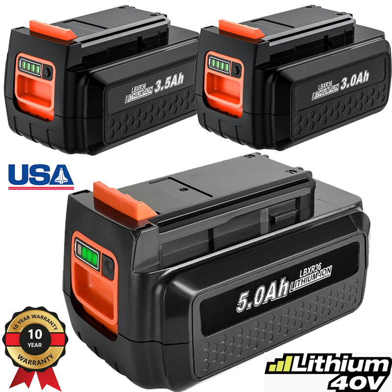 40V 5.0Ah MAX Lithium Battery for Black & Decker LBX36 LBX2040 LBXR36  